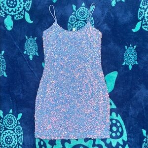 Sparkling Blue Sequin Dress